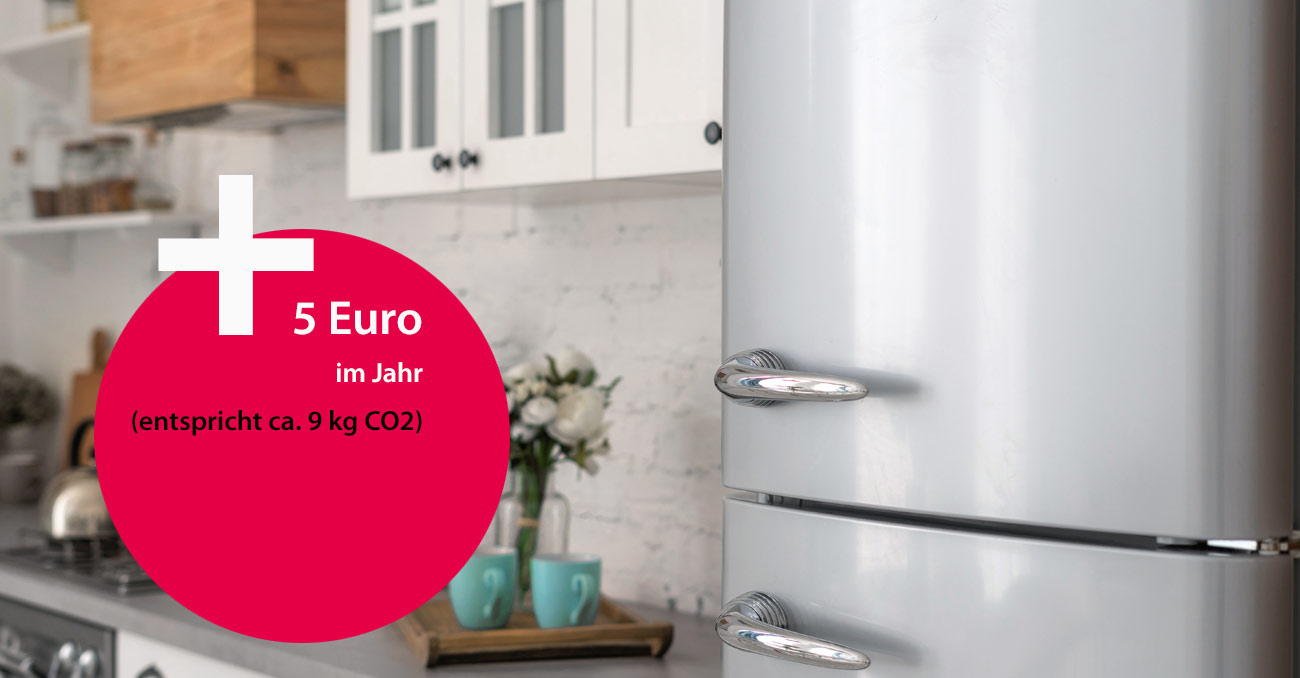 + 5 Euro im Jahr (entspricht ca. 9 kg CO2) © AdobeStock: brizmaker